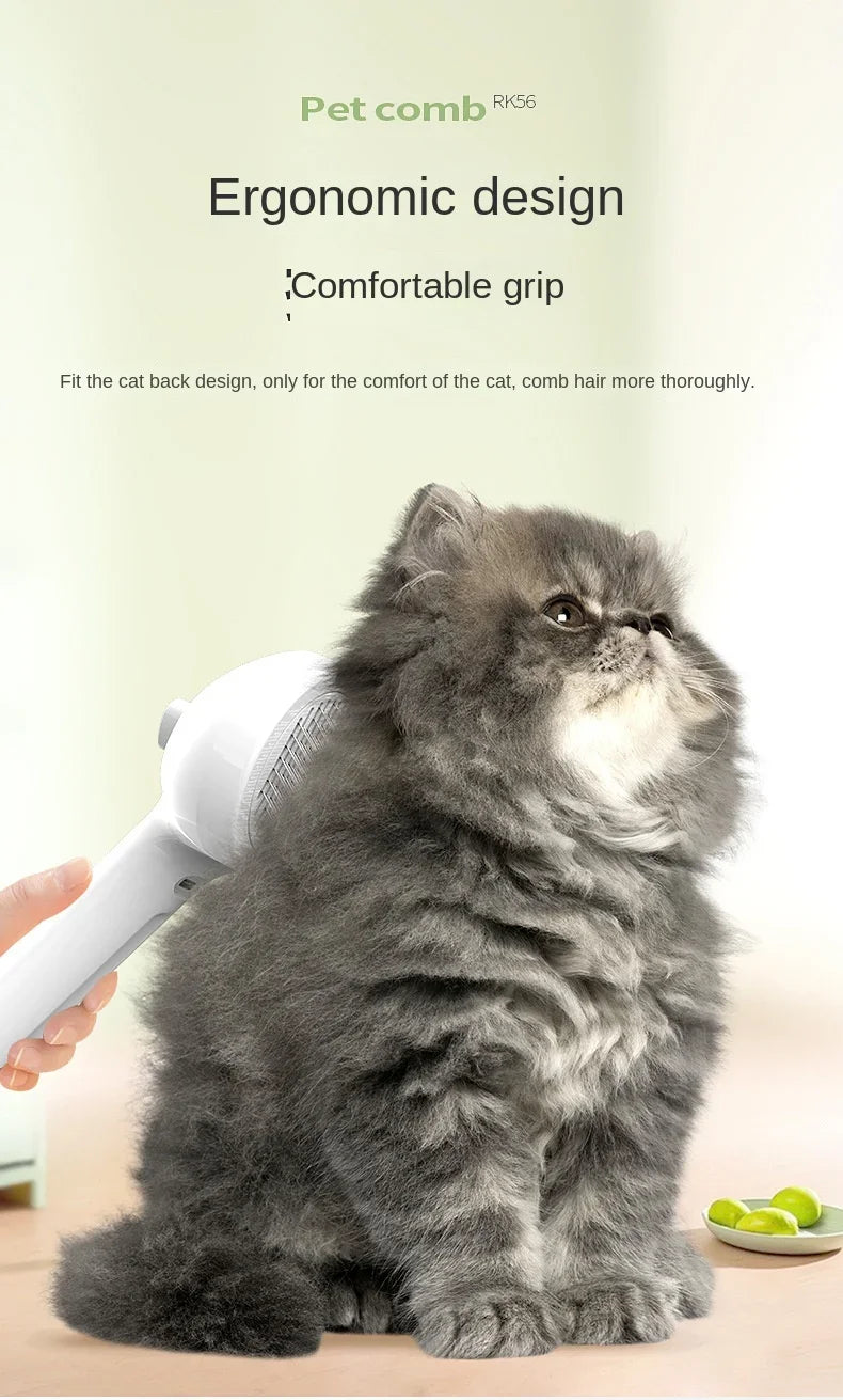3-in-1 Dog Hair Brush Cat Hair Brush Electric Pet Cleaning Brush Steam Spray Brush Massage Hair Removal Comb anti-Tangle Brush