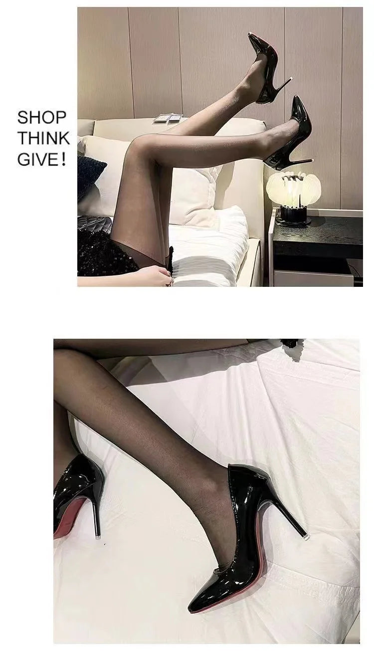 Women Elegant Luxury Shiny Rhinestone High Heels Sexy Red Bottom Pumps Brand Shoes Sexy Party Pointed Toe Wedding Banquet Shoes