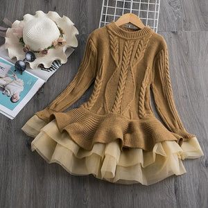 MCHPI Store Solid Sweater girls knit sweater dress