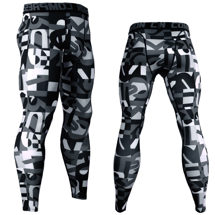 MCHPI Store 3D Printed Camouflage Joggers Leggings Men Quick Dry Compression Pants Gyms Fitness Tights Casual Workout Trousers Long Pants