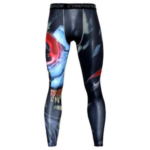 MCHPI Store Dry Fit 3D Print Men Compression Tight Leggings Running Sports Male Gym Fitness Pant Skinny Leggings Workout Training