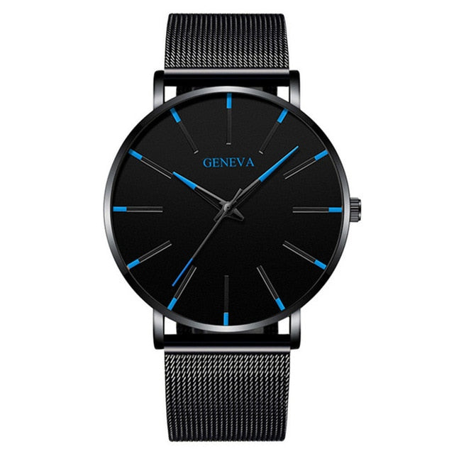 MCHPI Store 2020 Minimalist Men's Fashion Ultra Thin Watches Simple Men Business Stainless Steel Mesh Belt Quartz Watch Relogio Masculino