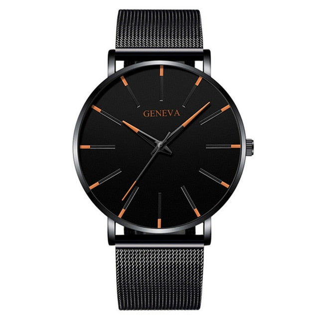 MCHPI Store 2020 Minimalist Men's Fashion Ultra Thin Watches Simple Men Business Stainless Steel Mesh Belt Quartz Watch Relogio Masculino