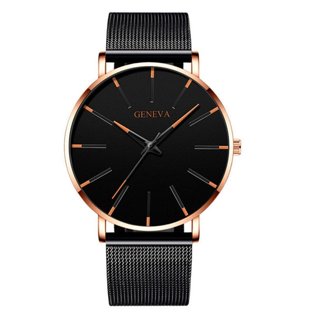 MCHPI Store 2020 Minimalist Men's Fashion Ultra Thin Watches Simple Men Business Stainless Steel Mesh Belt Quartz Watch Relogio Masculino