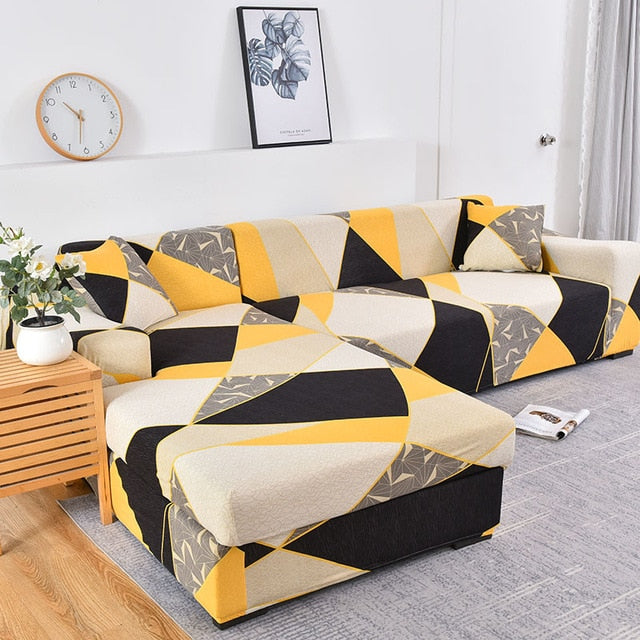 MCHPI Store Corner Sofa Covers for Living Room Elastic Slipcovers Couch Cover Stretch Sofa Towel L shape Chaise Longue Need Buy 2pieces