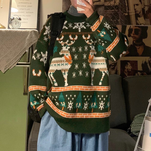 MCHPI Store solid Unisex Christmas Sweater Funny Reindeer Sweatshirt jumper
