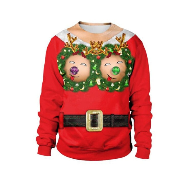 MCHPI Store Men Women Christmas Sweater Pullover Crew Neck Jumpers Tops