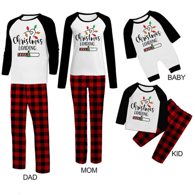 MCHPI Store Family Matching Pajamas Christmas solid Costume Set