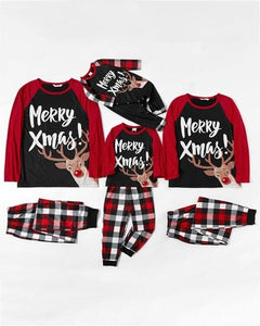 MCHPI Store solid Family Christmas Pajamas Matching Fashion Letter Merry Christmas Jumpsuit