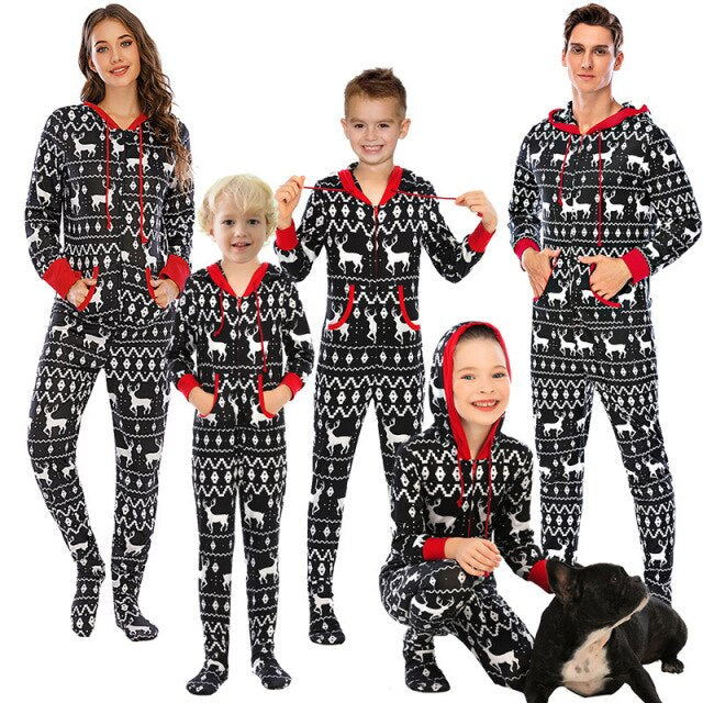MCHPI Store Family Matching solid Jumpsuits Christmas Clothing pyjamas