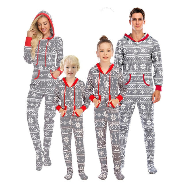 MCHPI Store Family Matching solid Jumpsuits Christmas Clothing pyjamas